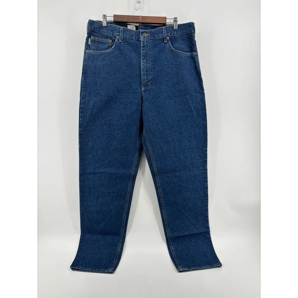 Carhartt B17 Relaxed Fit Tapered Leg Jeans Mens 38x34 Blue Denim Workwear NWT